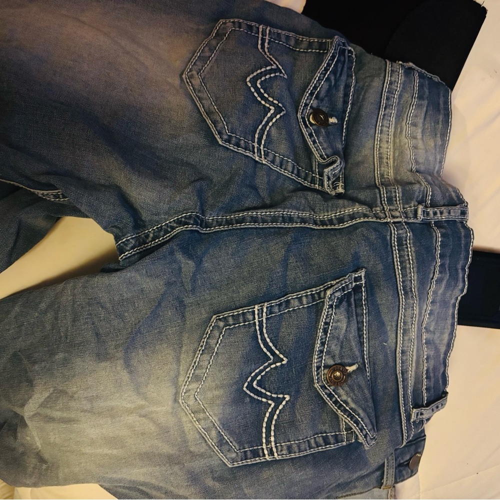 3 pairs Blue Distressed Denim Jeans with Decorative Back Pockets